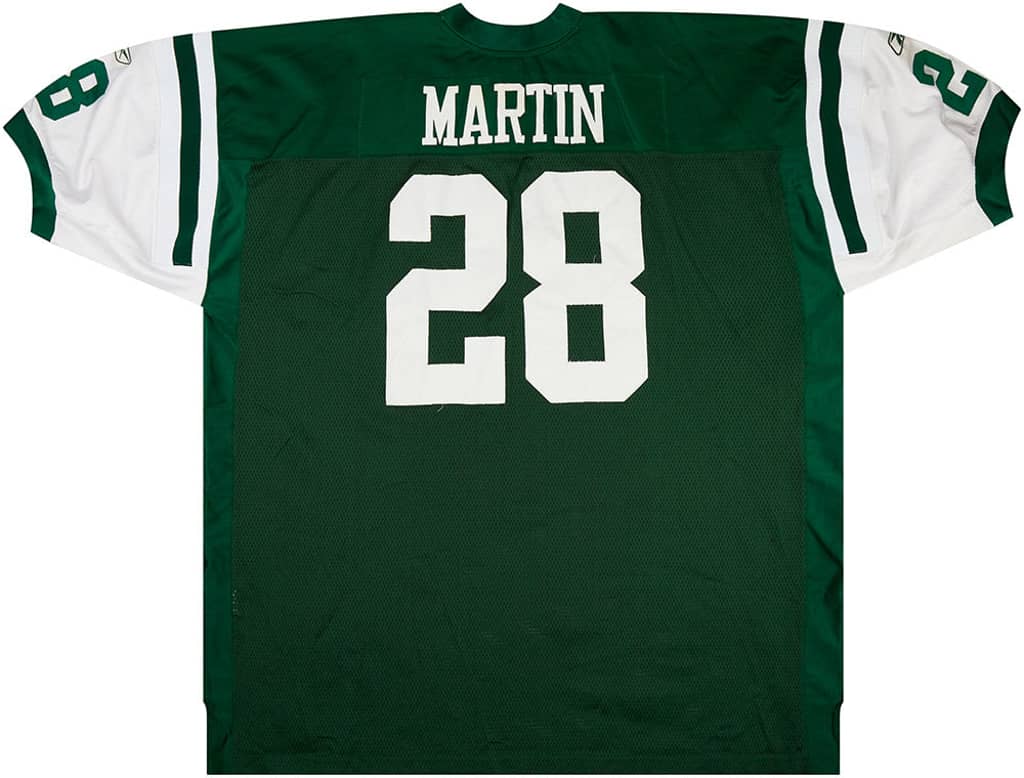 2002-04 New York Jets Martin #28 Authentic Reebok Jersey (Home) 4XL