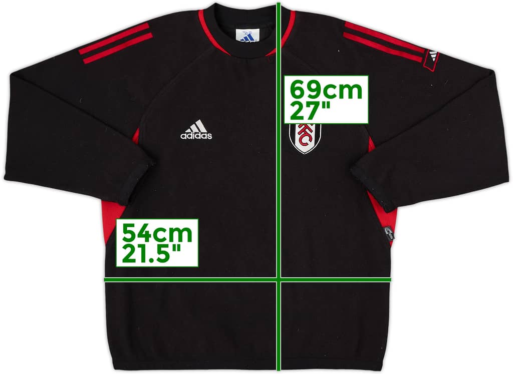 2001-02 Fulham adidas Fleece Drill Top - 8/10 - (L.Boys)