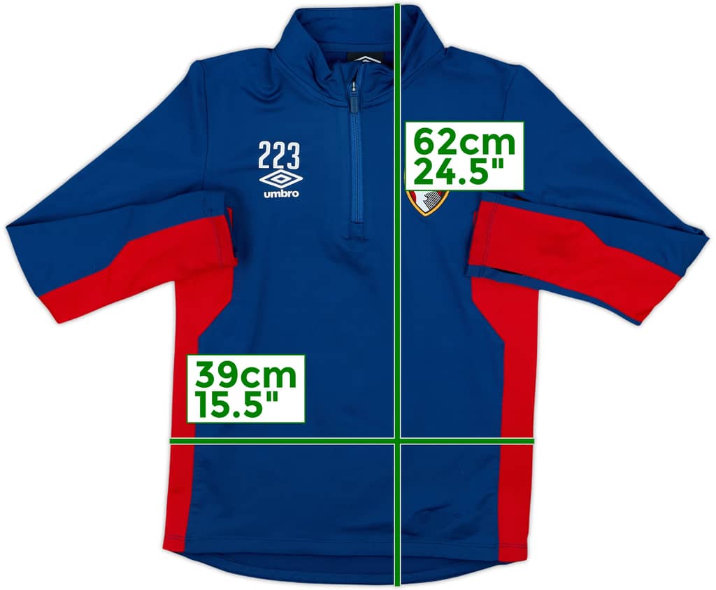 2017-18 Bournemouth Youth Player Issue Umbro 1/4 Zip Drill Top #223 - 8/10 - (M.Boys)