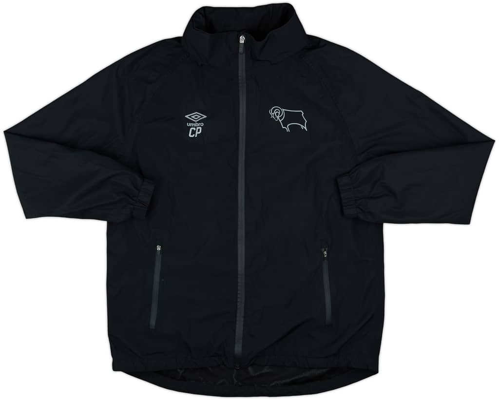 2018-19 Derby County Staff Issue Umbro Hooded Rain Jacket CP - 8/10 - (M)