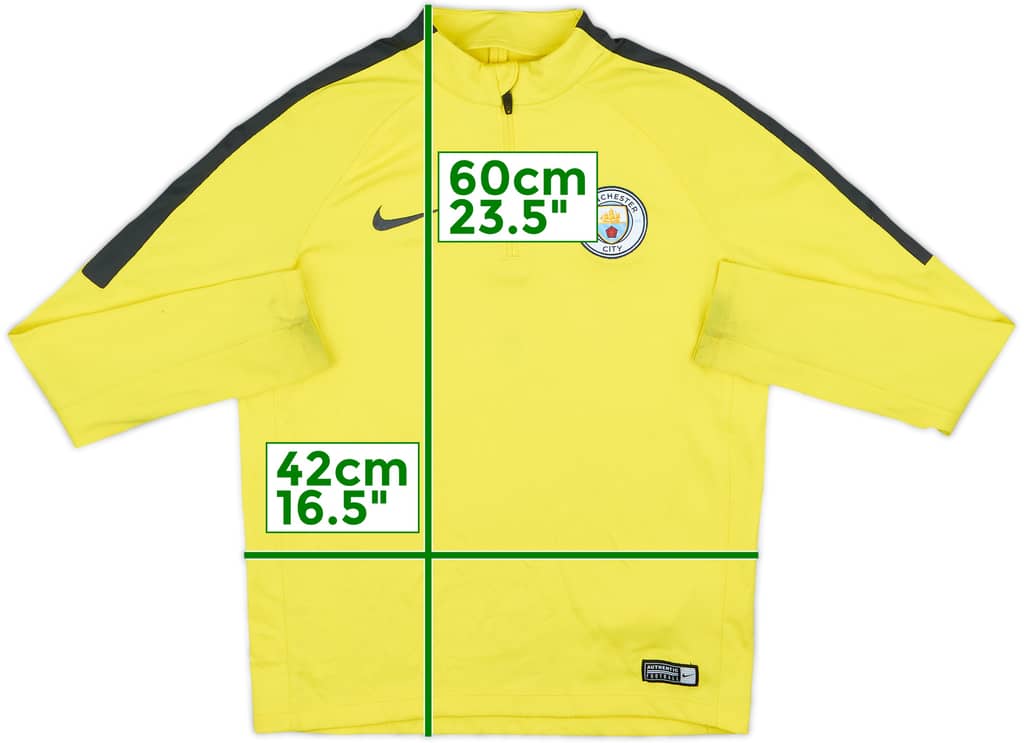 2017-18 Manchester City Nike 1/4 Zip Drill Top - 6/10 - (L.Boys)