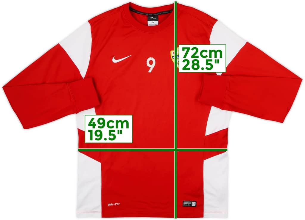 2014-15 Almeria Player Issue Nike Sweat Top #9 - 6/10 - (M)