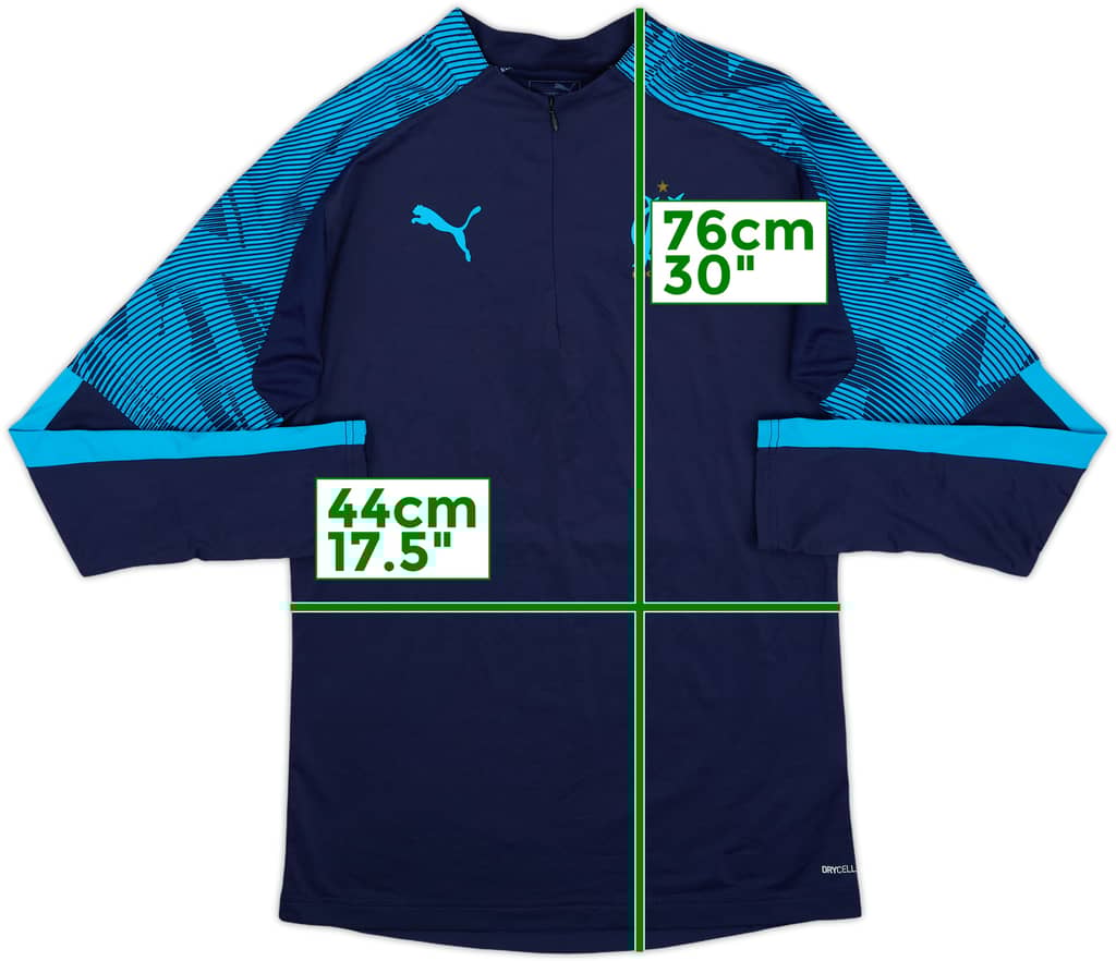 2019-20 Olympique Marseille Puma 1/4 Zip Drill Top - 10/10 - (S)