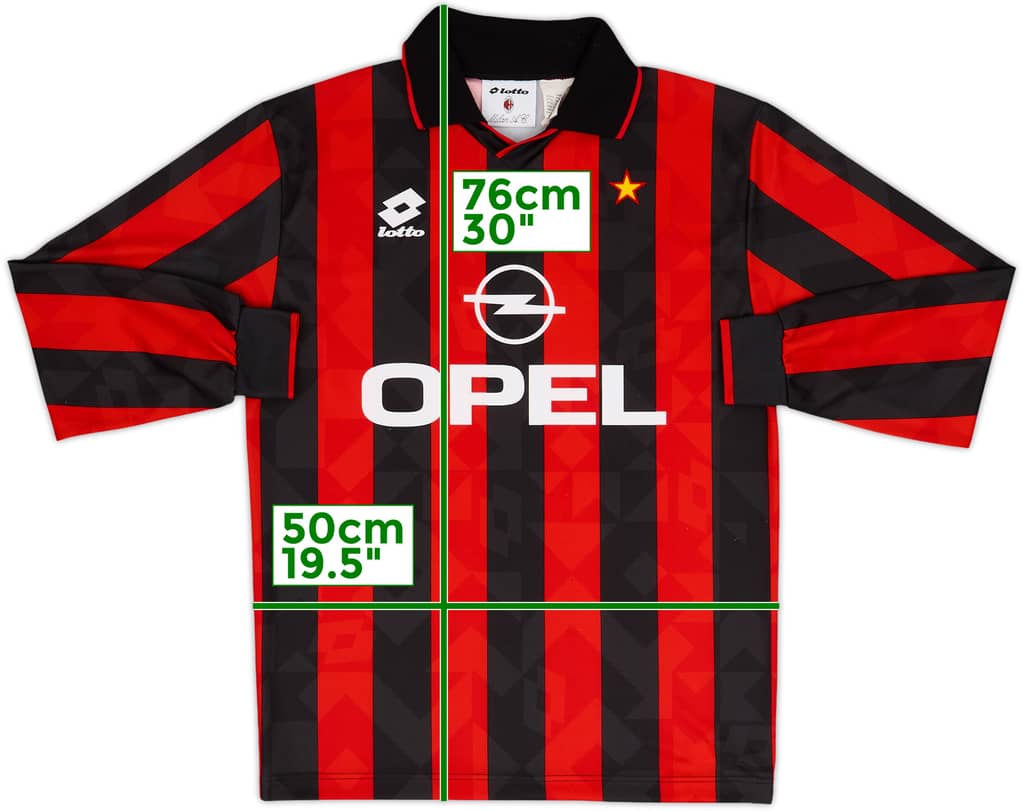 1994-95 AC Milan Home L/S Shirt - 9/10 - (S)