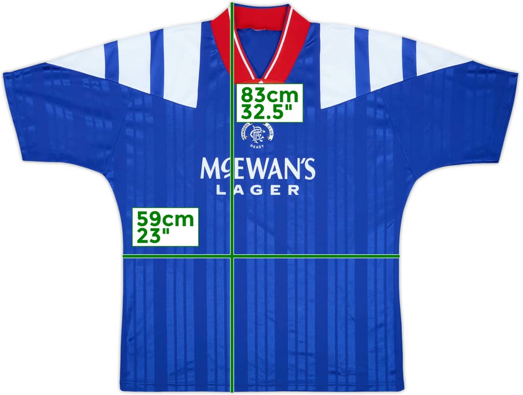 1992-94 Rangers Home Shirt - 8/10 - (XXL)