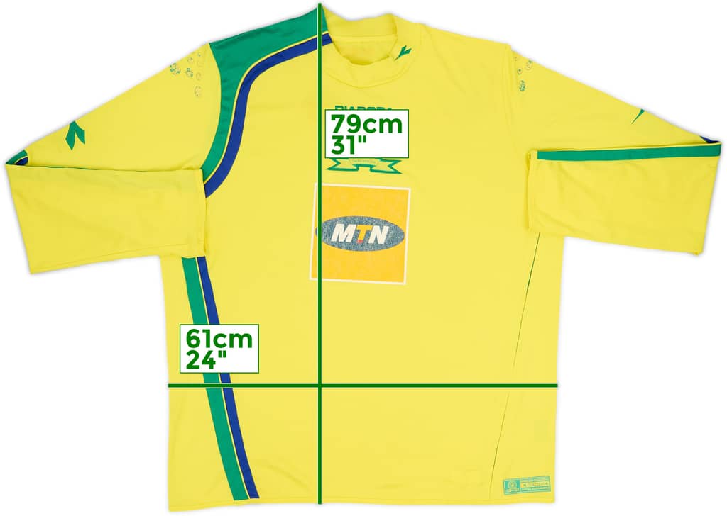 2006-07 Mamelodi Sundowns Home L/S Shirt - 6/10 - (XXL)