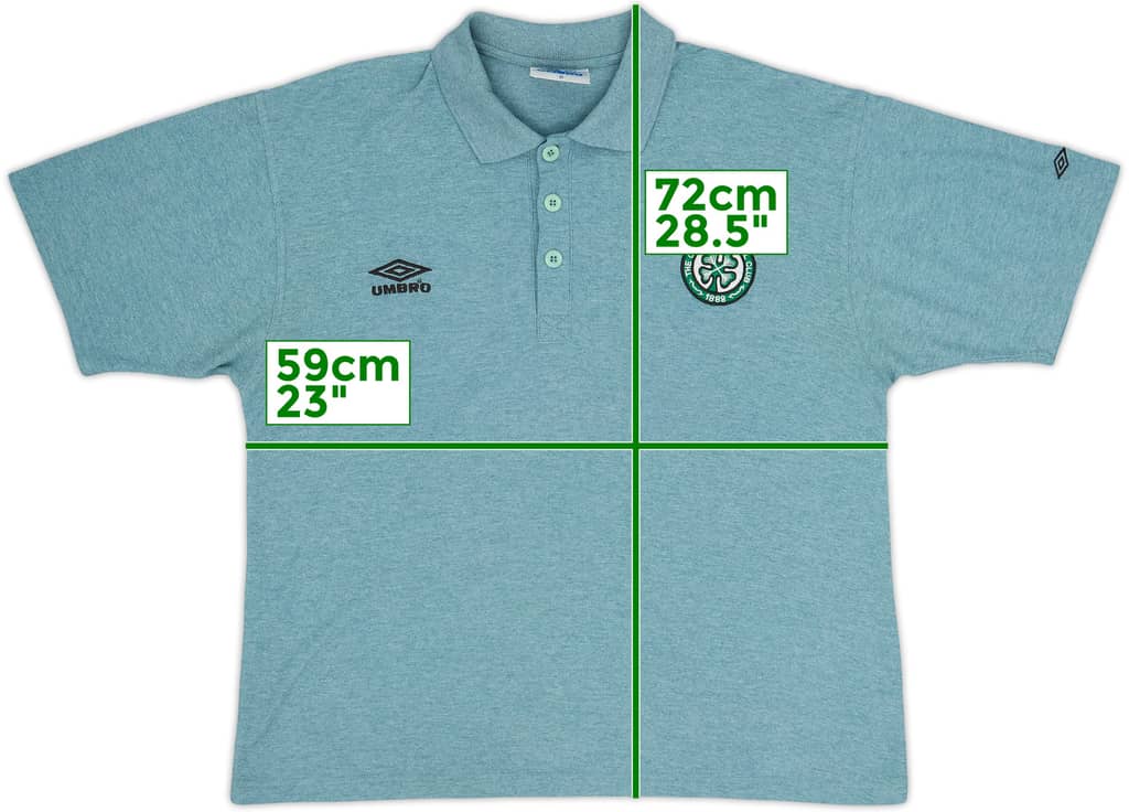 1995-96 Celtic Umbro Polo Shirt - 8/10 - (M)