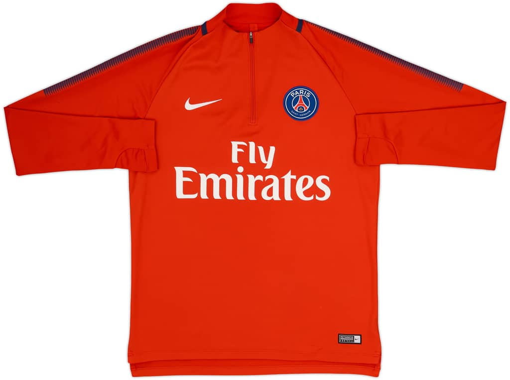 2017-18 Paris Saint-Germain Nike 1/4 Zip Training Top - 8/10 - (M)