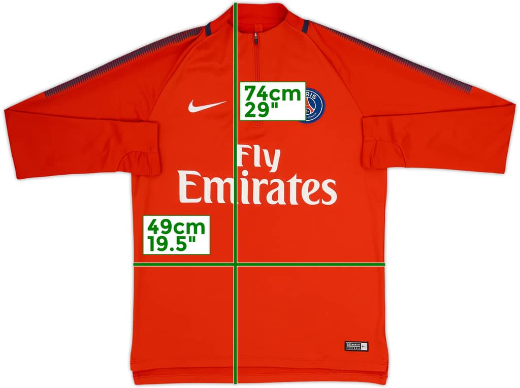 2017-18 Paris Saint-Germain Nike 1/4 Zip Training Top - 8/10 - (M)