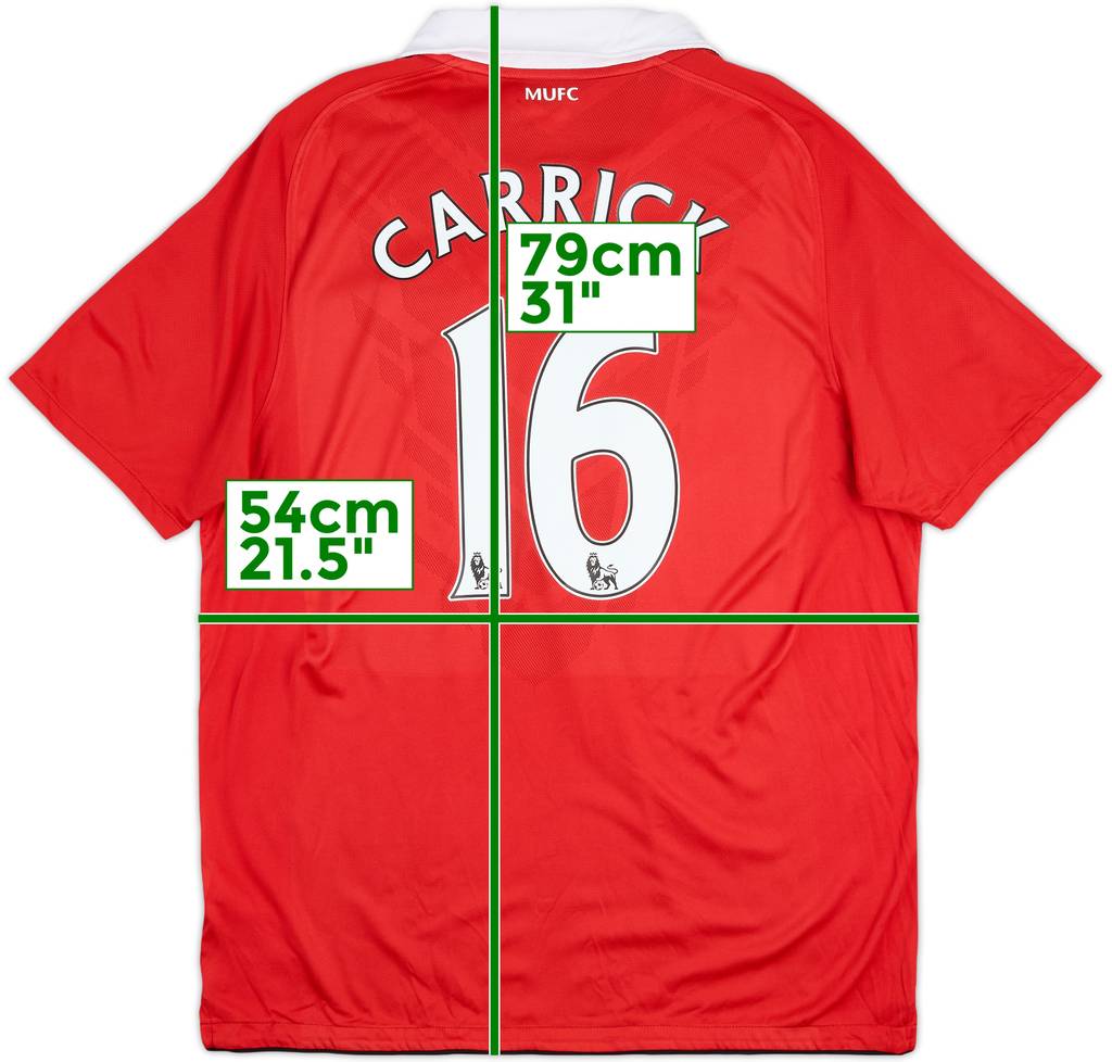 2010-11 Manchester United Home Shirt Carrick #16 - 5/10 - (L)