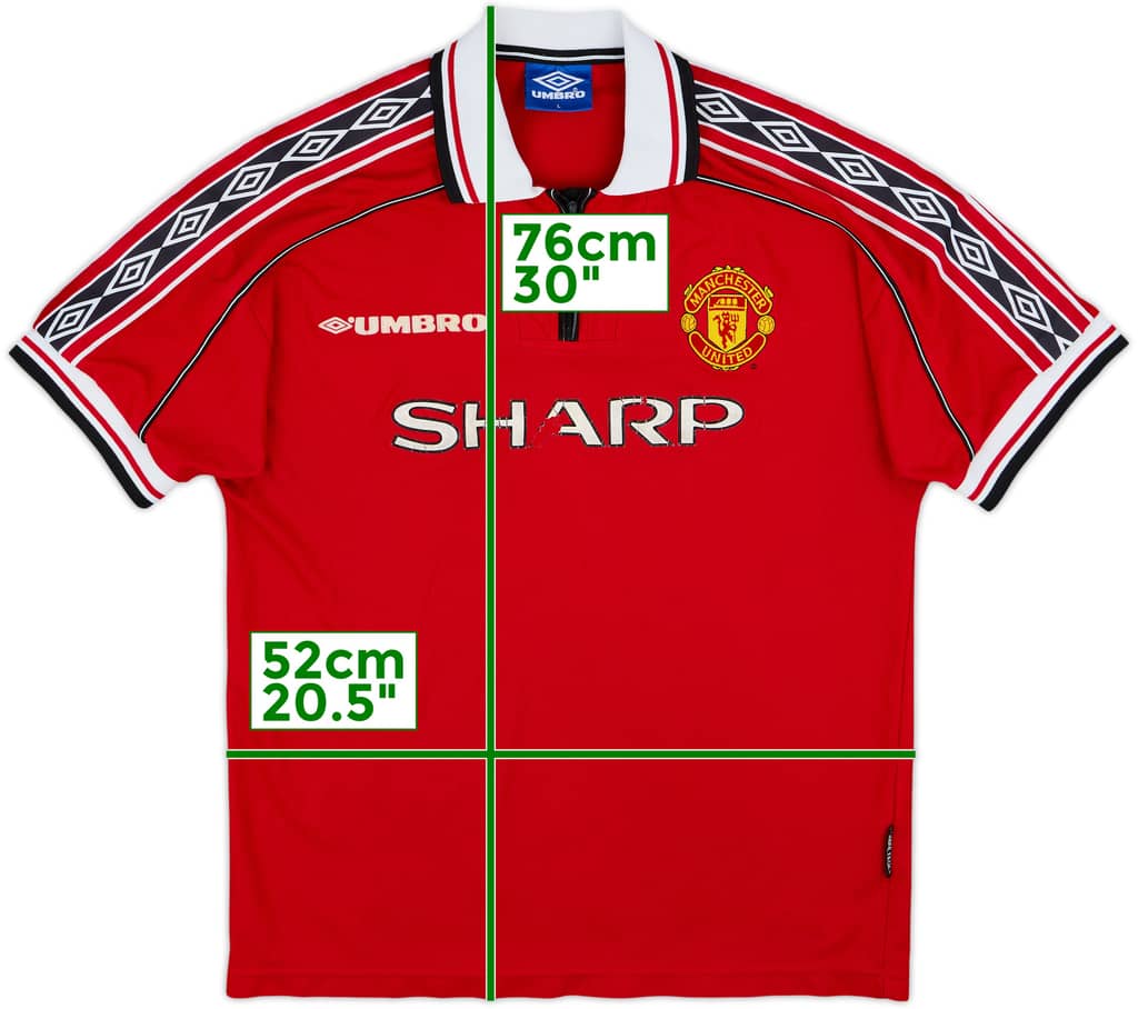 1998-00 Manchester United Home Shirt - 4/10 - (L)