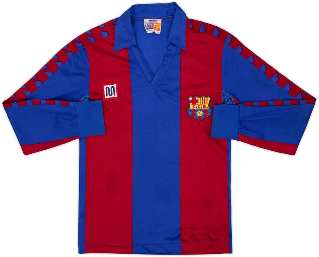 1984-89 Barcelona Home L/S Shirt - 8/10 - (M.Boys)