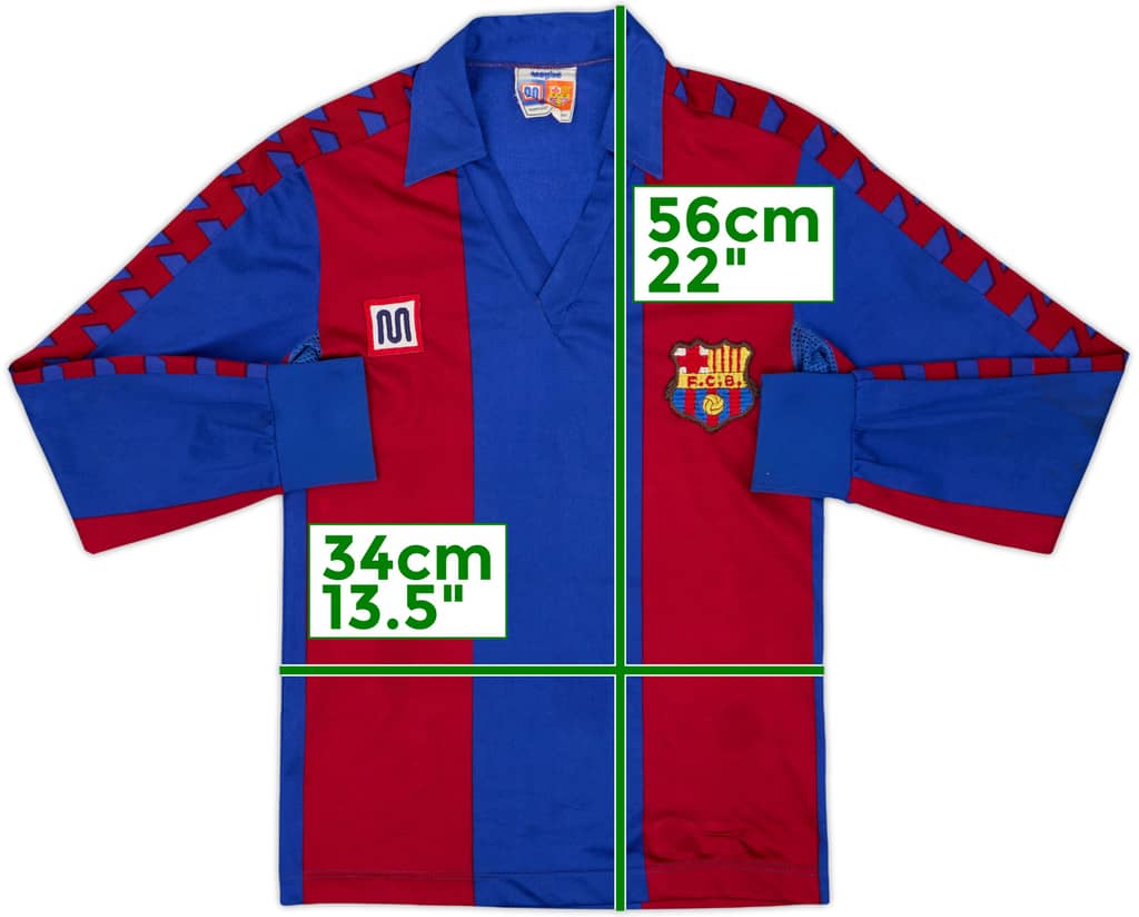 1984-89 Barcelona Home L/S Shirt - 8/10 - (M.Boys)