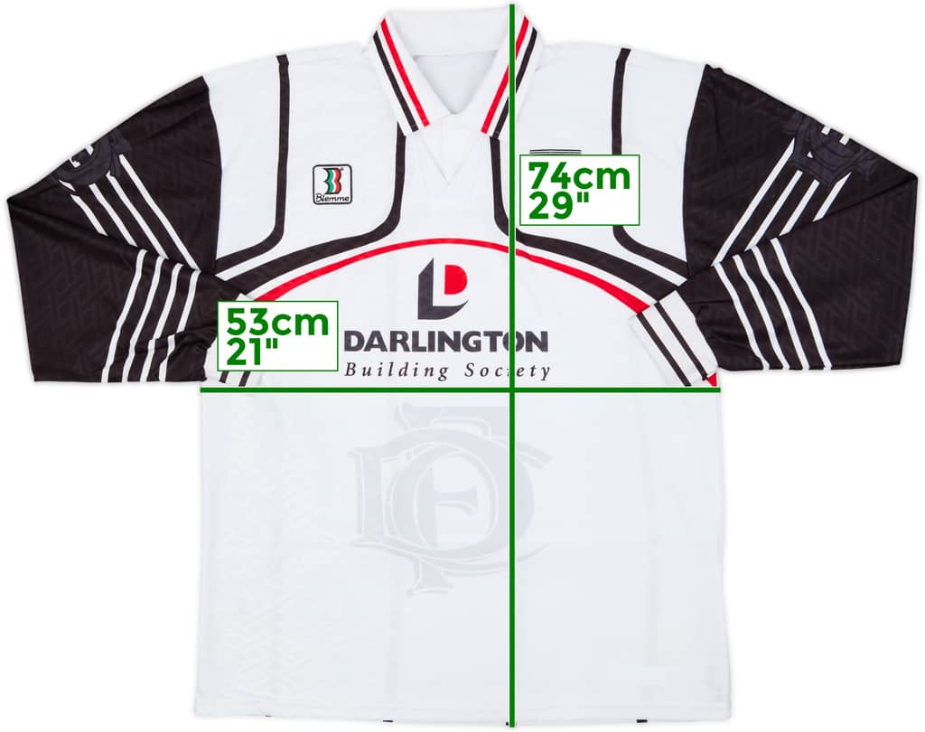 1998-99 Darlington Home L/S Shirt - 9/10 - (M)