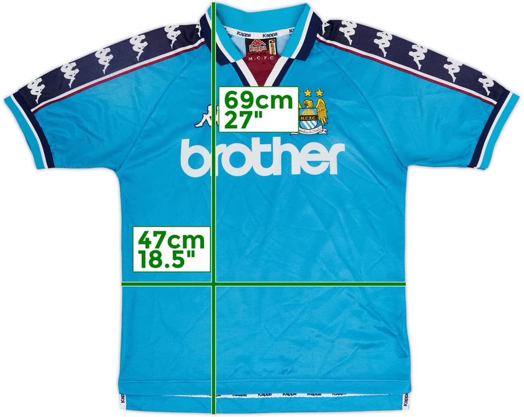 1997-99 Manchester City Home Shirt - 7/10 - (XL.Boys)