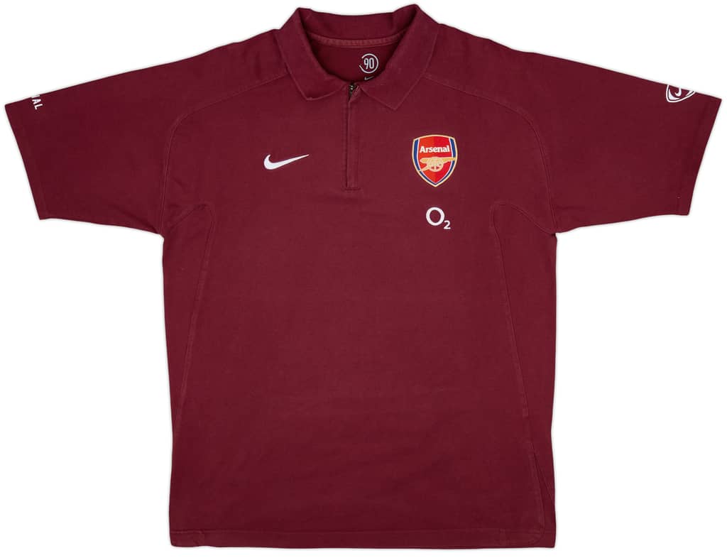 2005-06 Arsenal Nike 1/4 Zip Polo Shirt - 8/10 - (L)