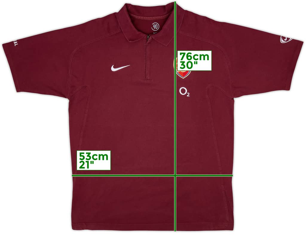 2005-06 Arsenal Nike 1/4 Zip Polo Shirt - 8/10 - (L)