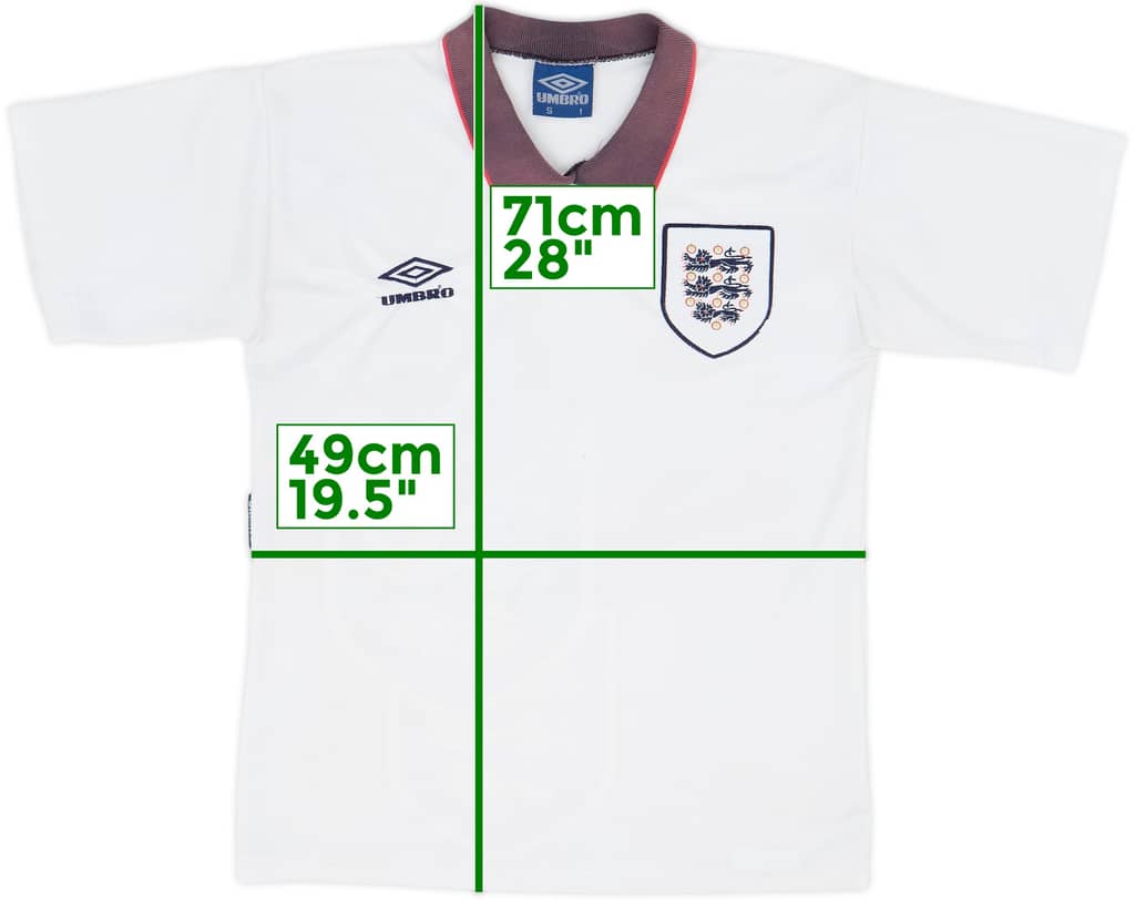 1993-95 England Home Shirt - 3/10 - (S)