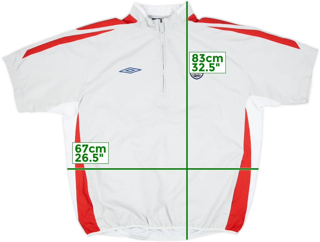 2007-08 England Umbro 1/4 Zip S/S Training Top - 9/10 - (XXL)