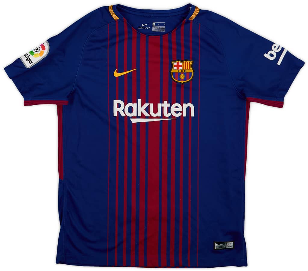 2017-18 Barcelona Home Shirt - 8/10 - (L.Boys)