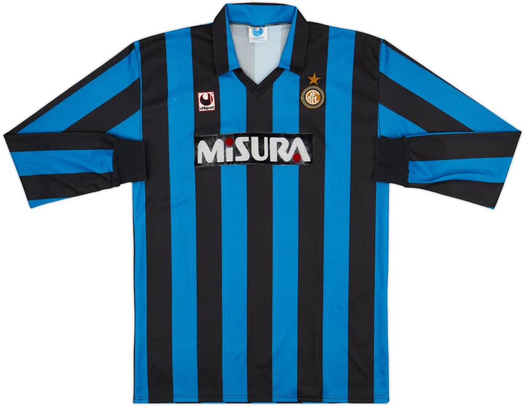 1990-91 Inter Milan Home L/S Shirt - 7/10 - (XL)