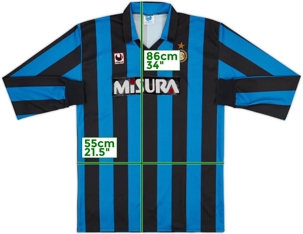 1990-91 Inter Milan Home L/S Shirt - 7/10 - (XL)