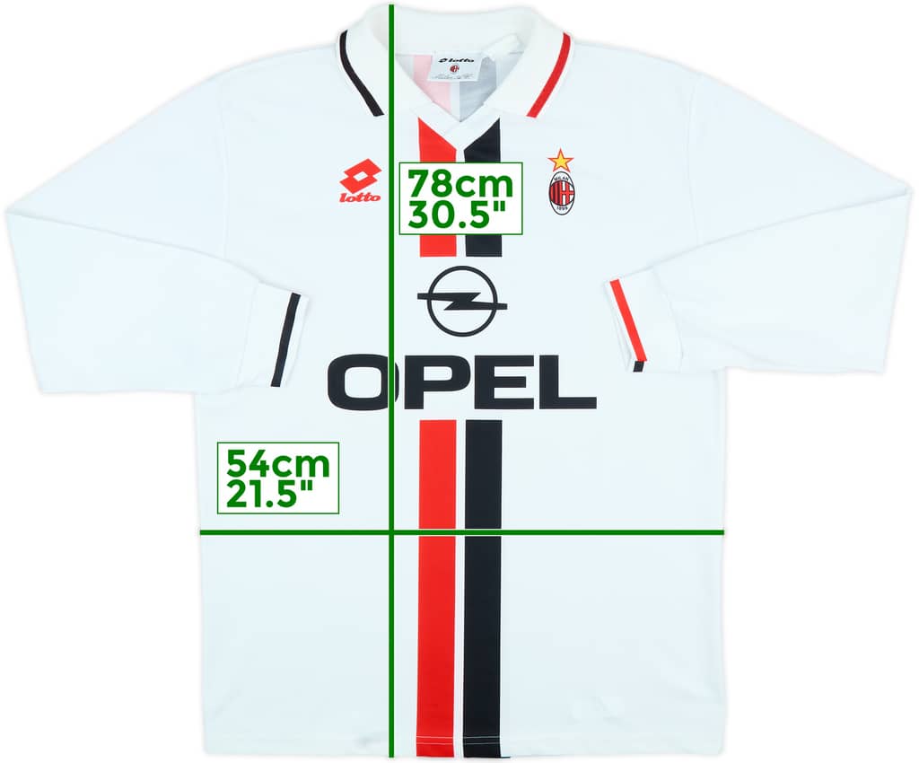 1995-96 AC Milan Away L/S Shirt - 7/10 - (L)