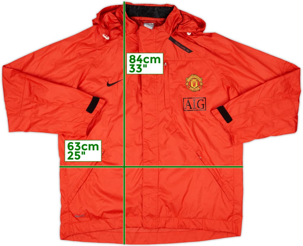 2007-08 Manchester United Nike Hooded Rain Jacket - 8/10 - (L)