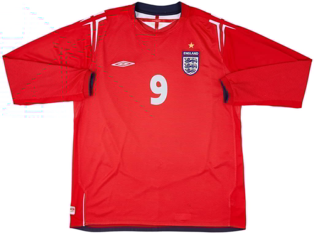 2004-06 England Away L/S Shirt Rooney #9 - 8/10 - (XL)