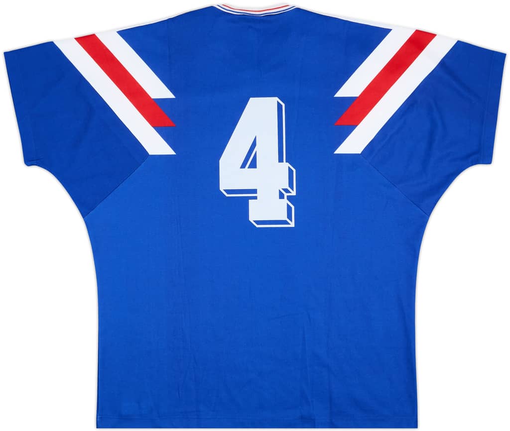1990-91 France U-21 Match Issue Home Shirt #4