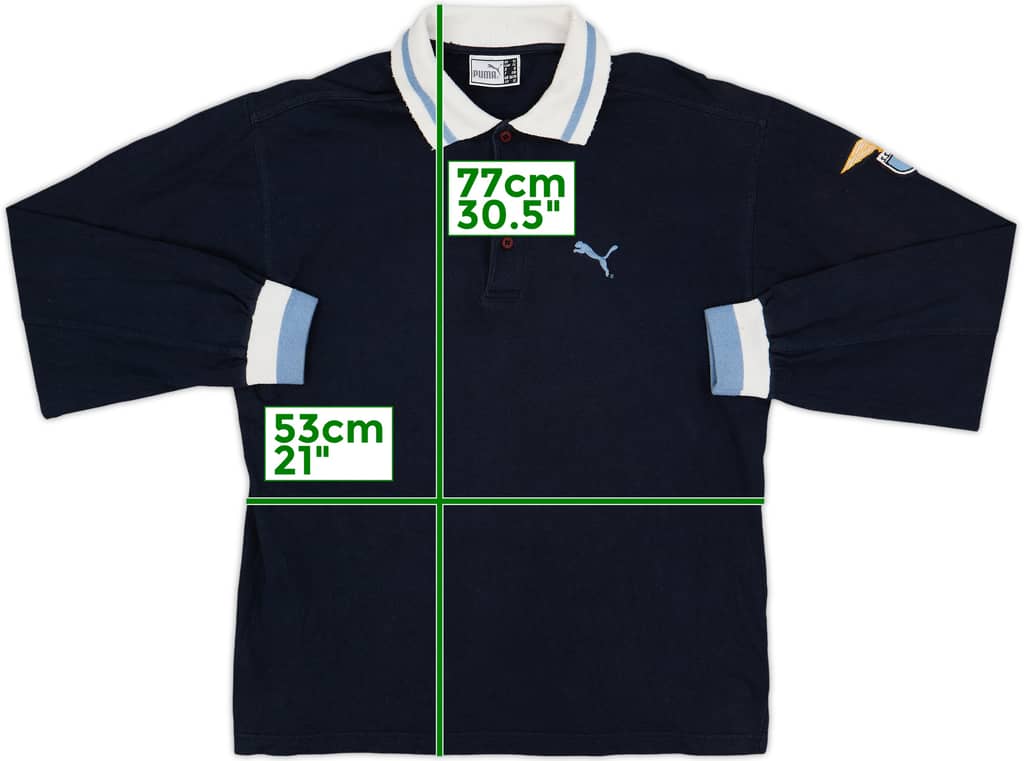 2000-01 Lazio Puma Polo L/S Shirt - 7/10 - (XL.Boys)
