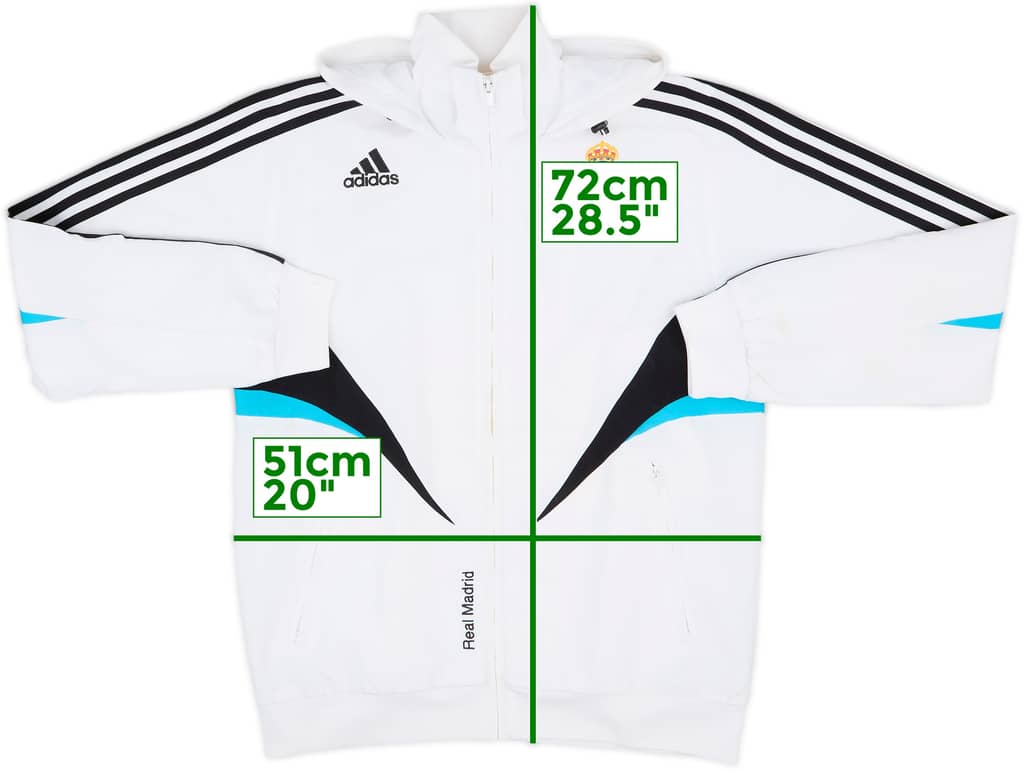 2008-09 Real Madrid adidas Hooded Track Jacket - 8/10 - (XL.Boys)