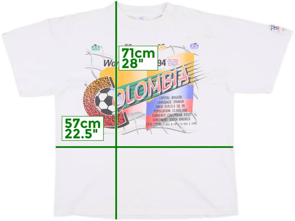 1994 Colombia 'USA 94' Cotton Tee - 7/10 - (XL)