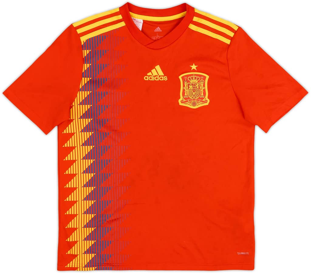 2018-19 Spain Home Shirt - 5/10 - (L.Boys)