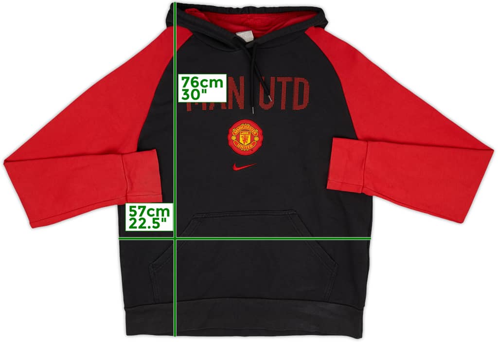 2009-10 Manchester United Nike Hooded Sweat Top - 8/10 - (XL)