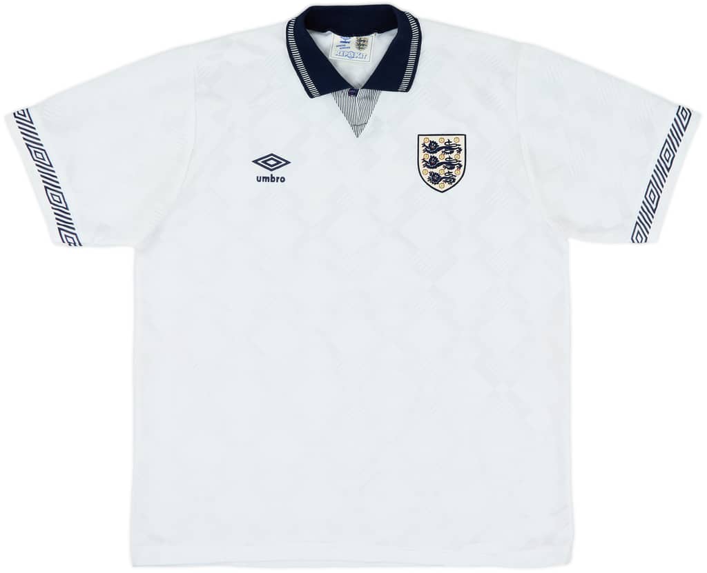 1990-92 England Home Shirt - 10/10 - (XL)