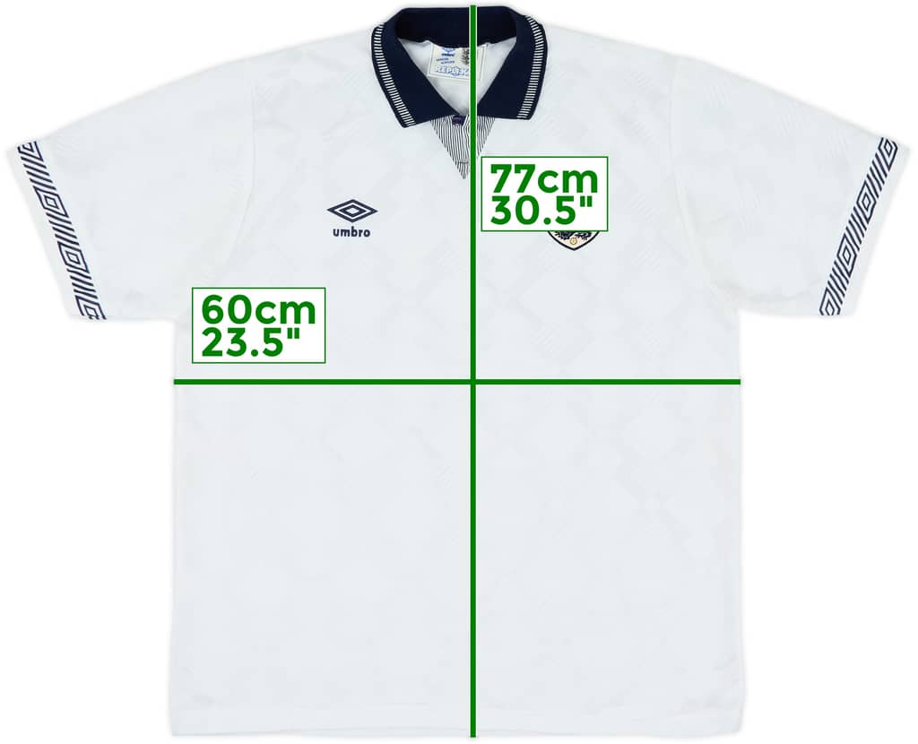 1990-92 England Home Shirt - 10/10 - (XL)