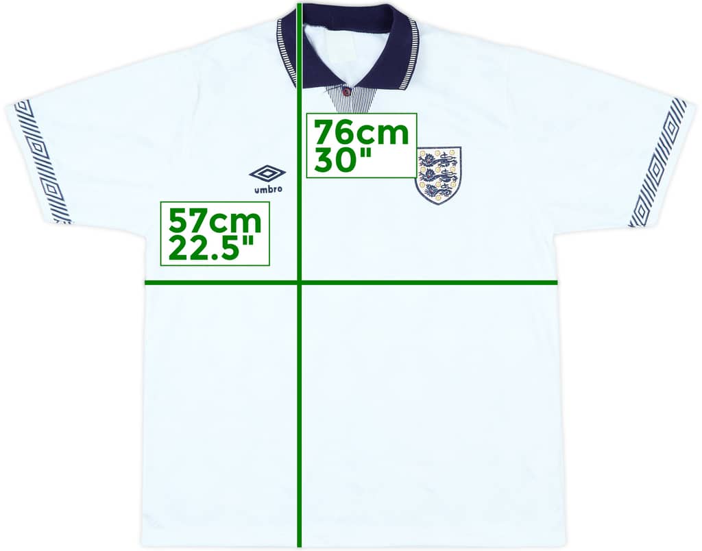 1990-92 England Home Shirt - 10/10 - (XL)