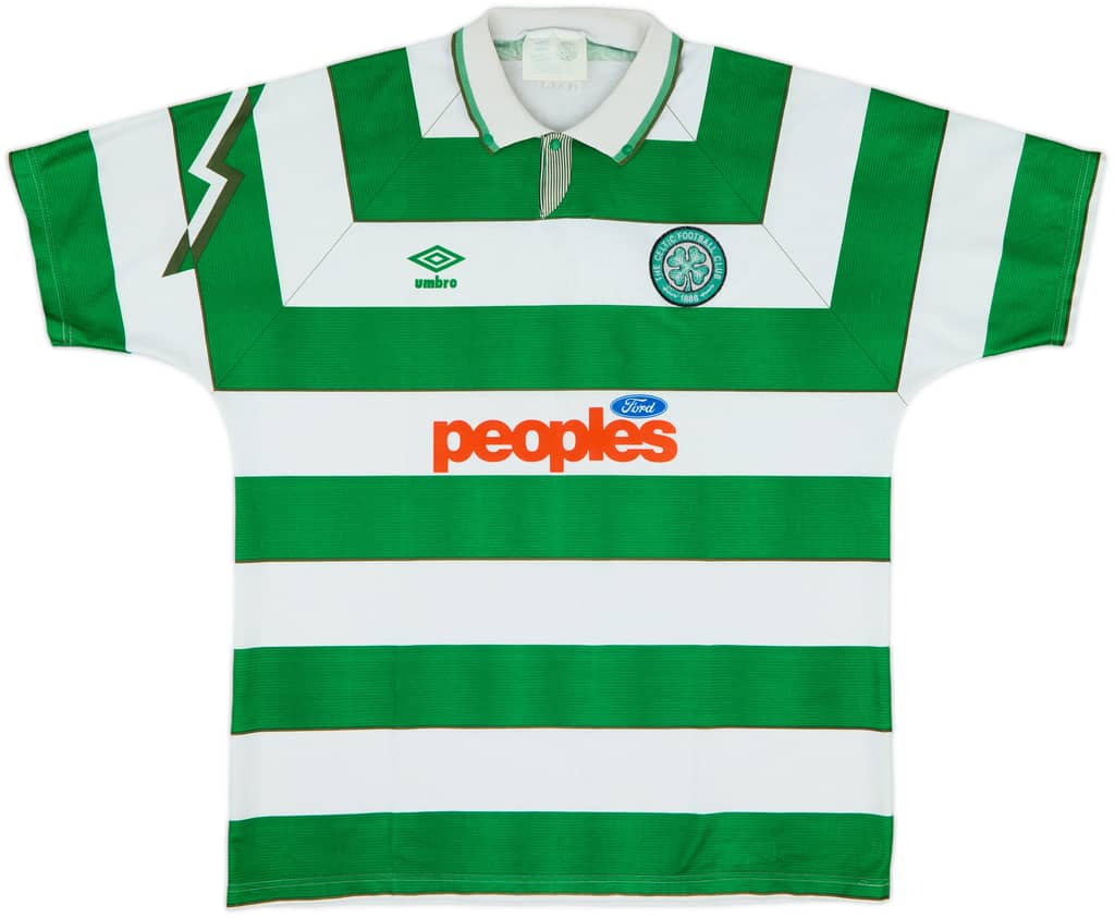 1991-92 Celtic Home Shirt - 8/10 - (XL)