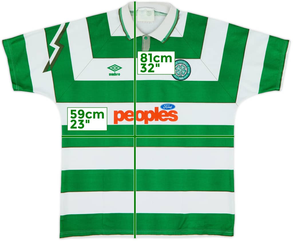 1991-92 Celtic Home Shirt - 8/10 - (XL)
