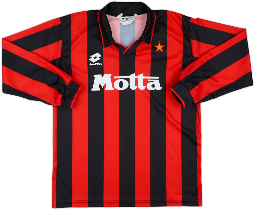 1994-95 AC Milan Basic Home L/S Shirt - 8/10 - (XL.Boys)