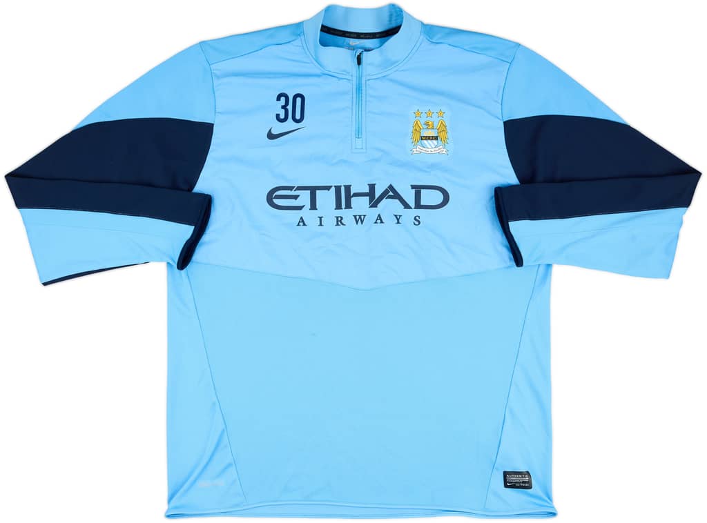 2013-14 Manchester City Nike Player Issue 1/4 Zip Drill Top #30 (Pantilimon) - 8/10 - (XXL)