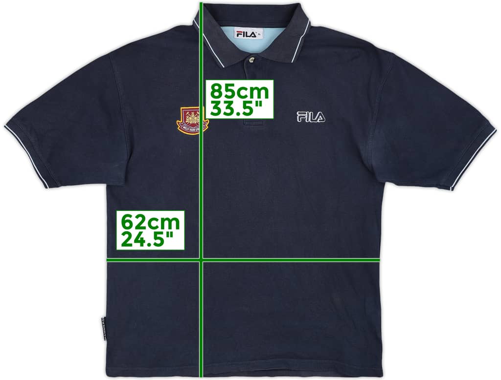 2002-03 West Ham Fila Polo Shirt - 8/10 - (XL)