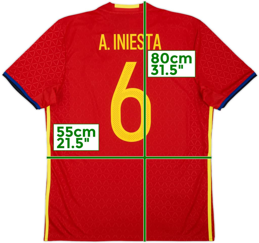 2016-17 Spain Home Shirt A. Iniesta #6 (L)