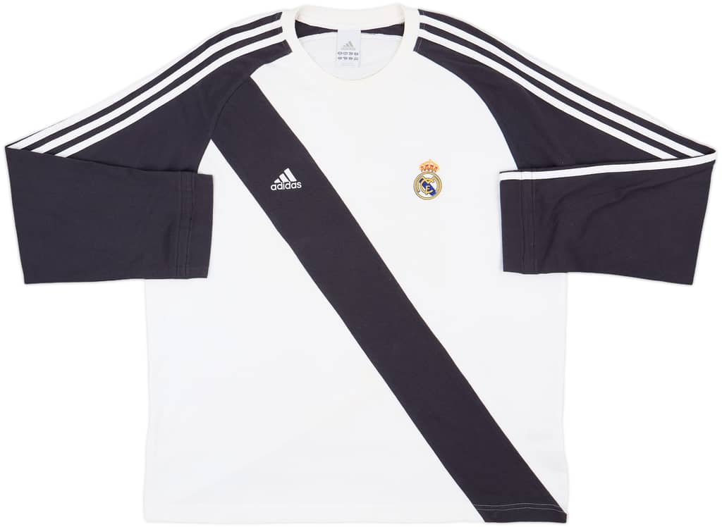 2005-06 Real Madrid adidas Cotton L/S Tee - 8/10 - (XL)