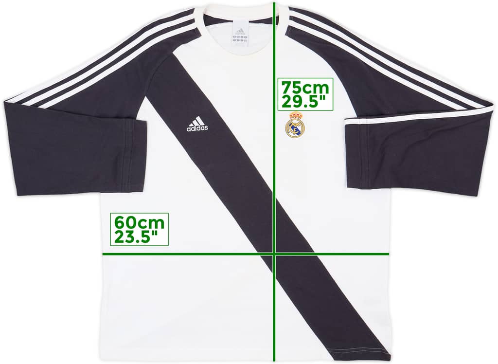 2005-06 Real Madrid adidas Cotton L/S Tee - 8/10 - (XL)