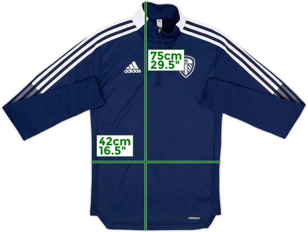 2021-22 Leeds United adidas 1/4 Zip Training Top - 7/10 - (XS)