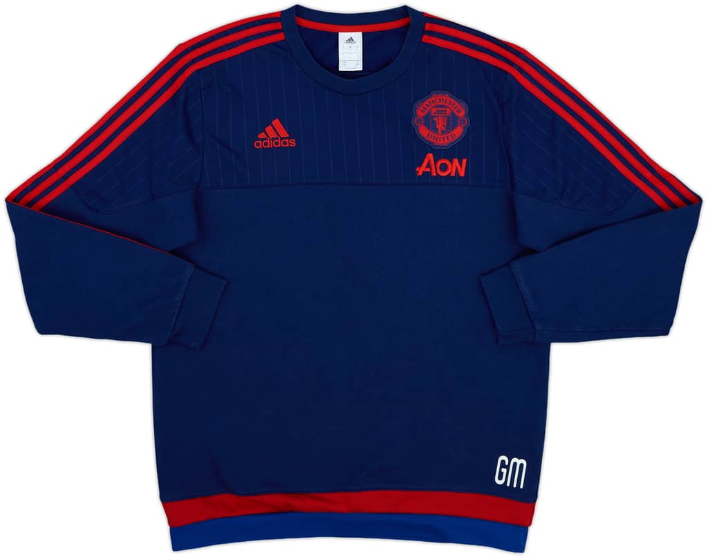 2015-16 Manchester United adidas Staff Issue Drill Top GM - 8/10 - (L)
