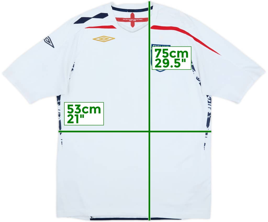 2007-09 England Home Shirt - 5/10 - (L)