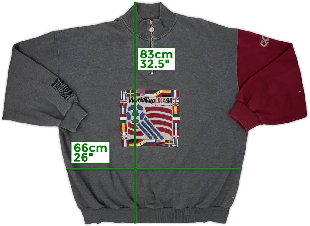 1994 World Cup USA 94 adidas 1/4 Zip Training Top - 8/10 - (XL)